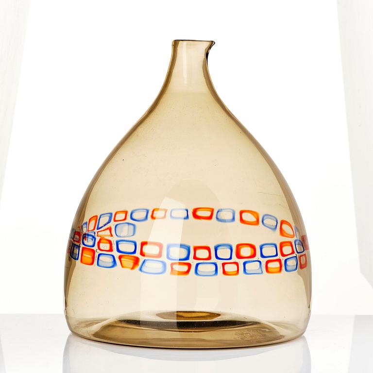 Alessandro Pianon, a murrine glass vase model S-177, Vetreria Vistosi, Murano, Italy, 1960s.