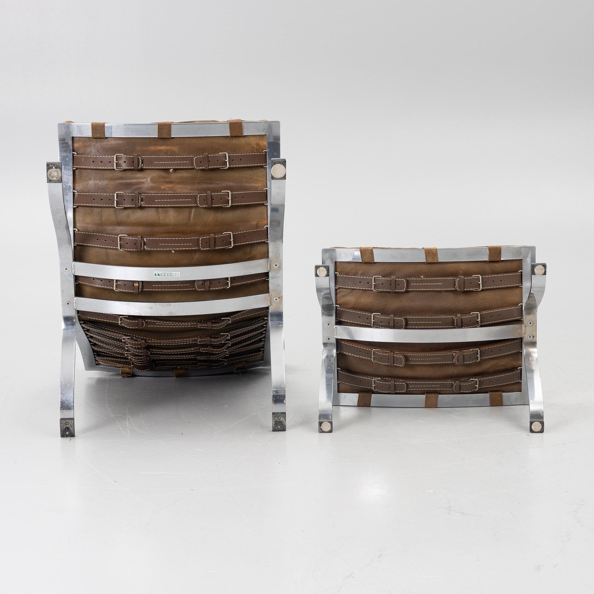 Arne Norell, An 'Ari' armchair with footstool, Norell Möbel, Aneby.