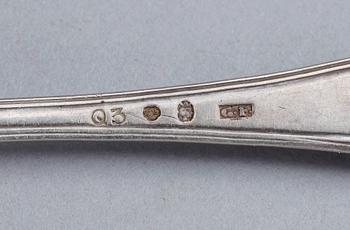 PARTI SILVER, 19 delar, Gustaf Folcker, Stockholm, 1800-/1900-tal. total  silvervikt  ca 477 gram.