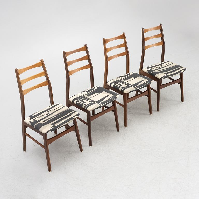 Four teak chairs, Denmark, 1950's/60's.