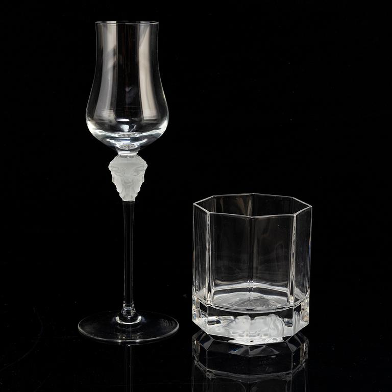 ROSENTAHL, glasservisdelar,  11 + 4st, "Medusa", Versace för Rosenthal.