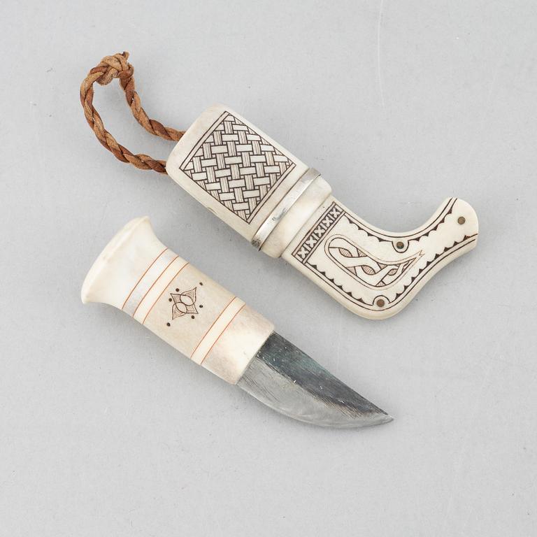 Roland Lundberg, a reindeer horn knife, Piteå.