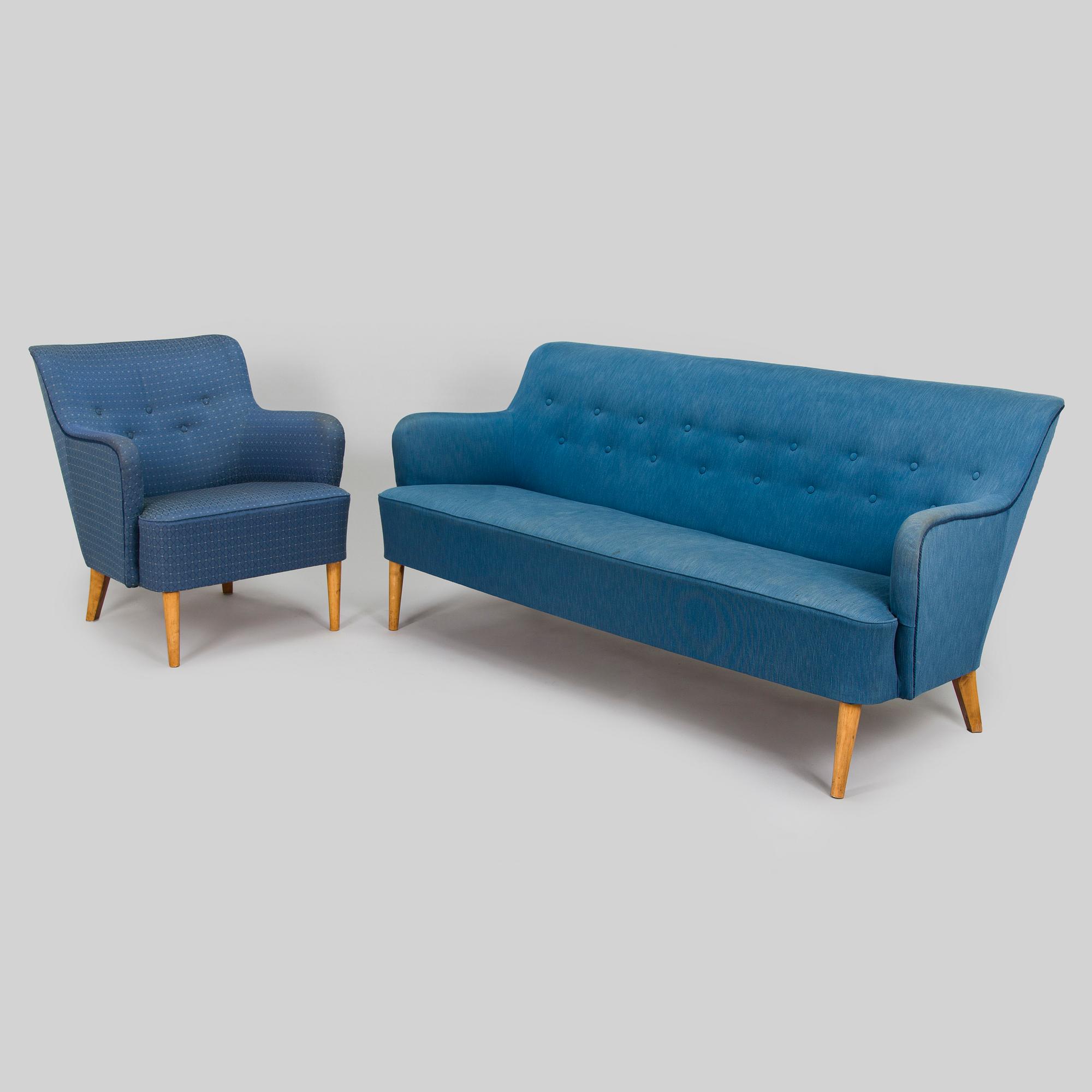 Sohva ja nojatuoli, 1900-luvun puoliväli.