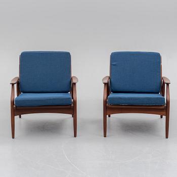 A pair of second half of the 20th century easy chairs.