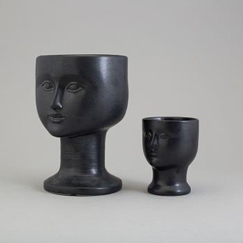 Two Lisa Larson flower pots, Gustavsberg, Sweden.