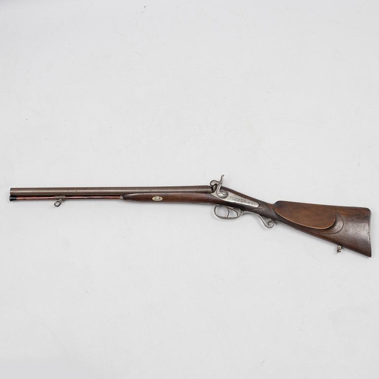 Percussion gun, double-barrelled, signed Arendt a Liège, second half of the 19th century.