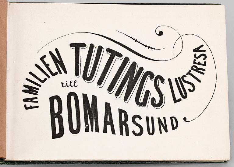 SERIEBOK, "Familien Tutings Lustresa till Bomarsund" med teckningar av Fritz von Dardel, troligen 1853-54.