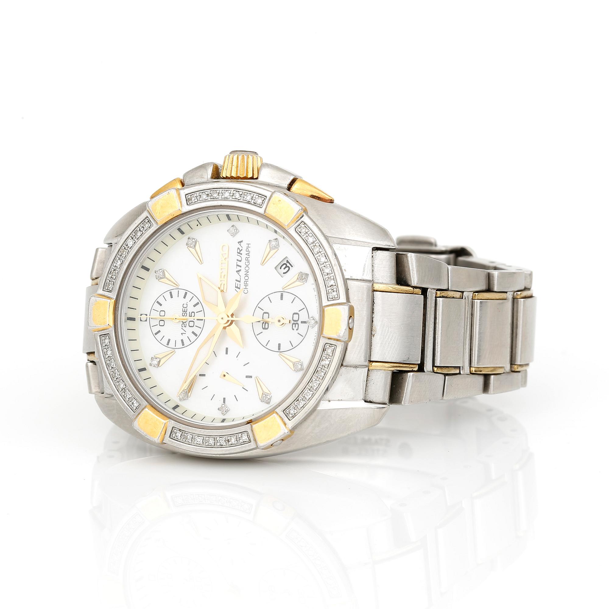 DAMARMBANDSUR, Seiko Velatura Chronograf.