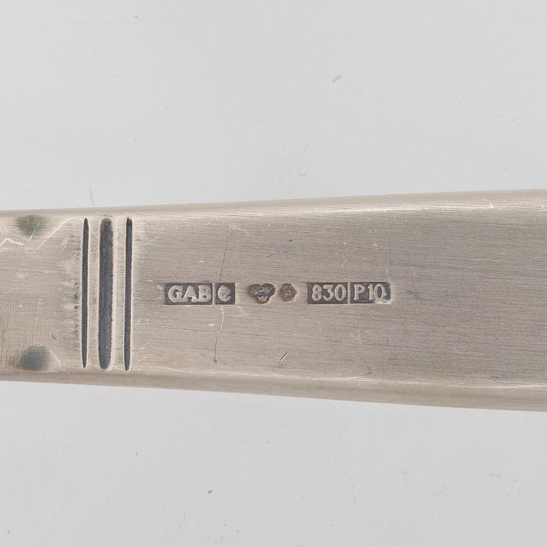 Jacob Ängman, a set of 21 silver flatware service parts, 'Rosenholm', GAB, among others, Eskilstuna, 1979.