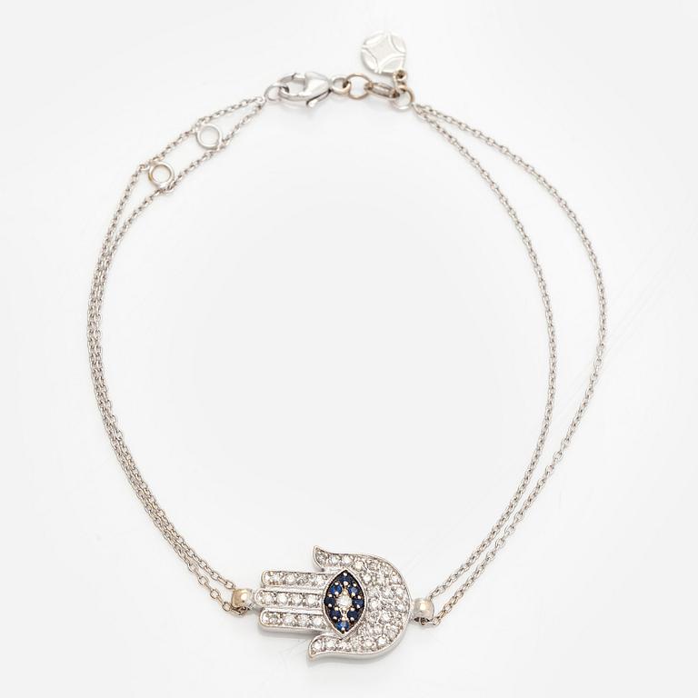 Armband, 18K guld med diamanter och safirer, "Fatimas hand".