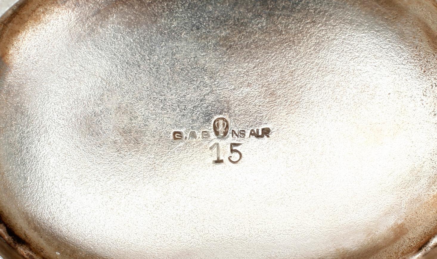 SERVISDELAR, 3 st, nysilver, bland annat  GAB, Stockholm, 1900-talets första hälft.