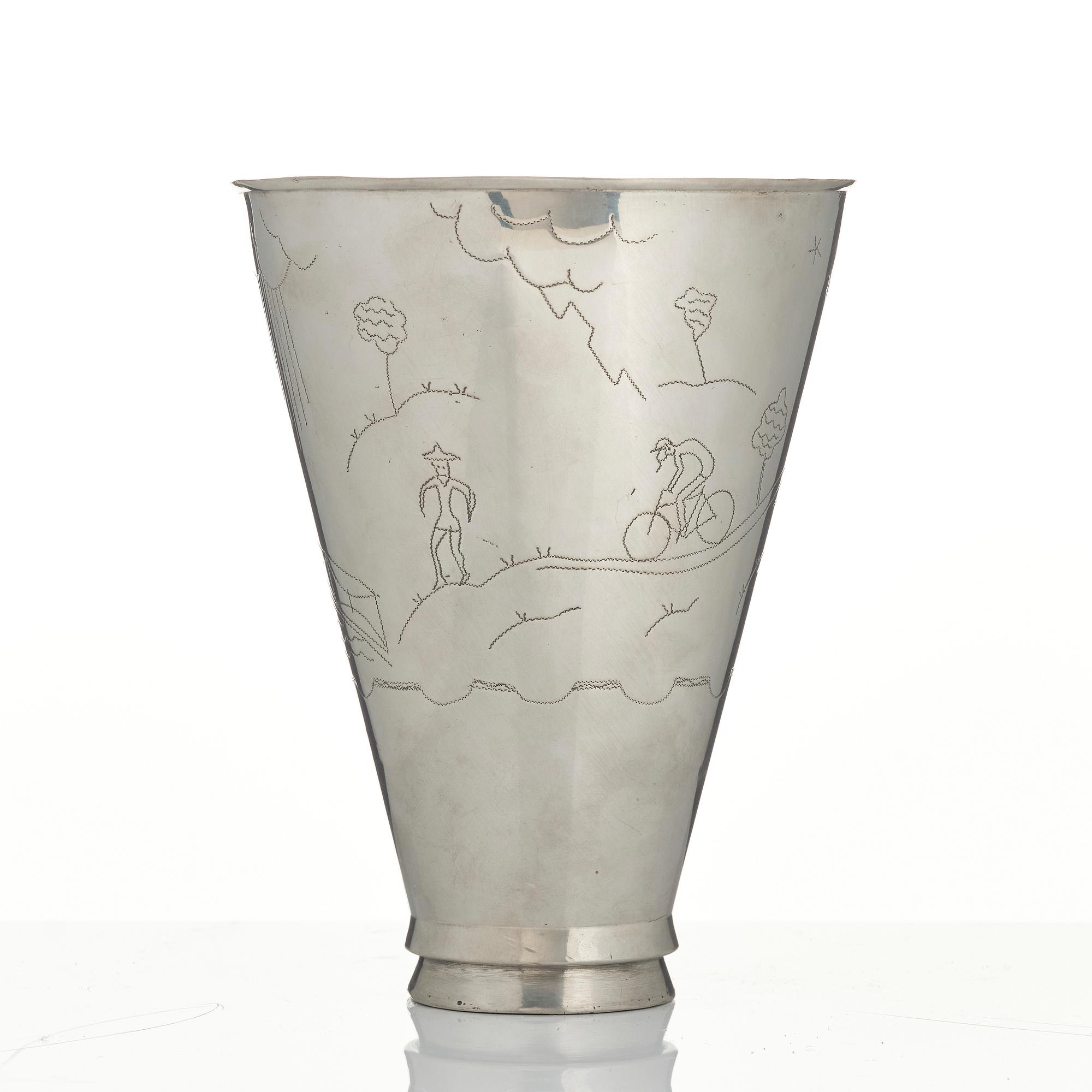 Nils Fougstedt, Vase, Firma Svenskt Tenn, Stockholm, 1925.