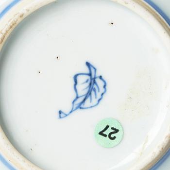 Two blue and white brush washers, Qing dynasty, Kangxi (1662-1722).