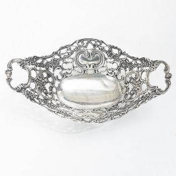 Footed bowl, silver, Rococo style, Swedish import mark, early 20th century.
