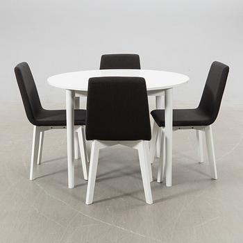 Bengt & Biritt-Marie Troedsson, dining group 5 pieces, "Runda & Deni" 2020s, manufactured by Troeds in Bjärnum.