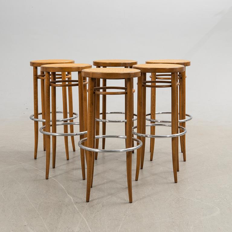 Bar stools, 6 pcs, Thonet, modern production.