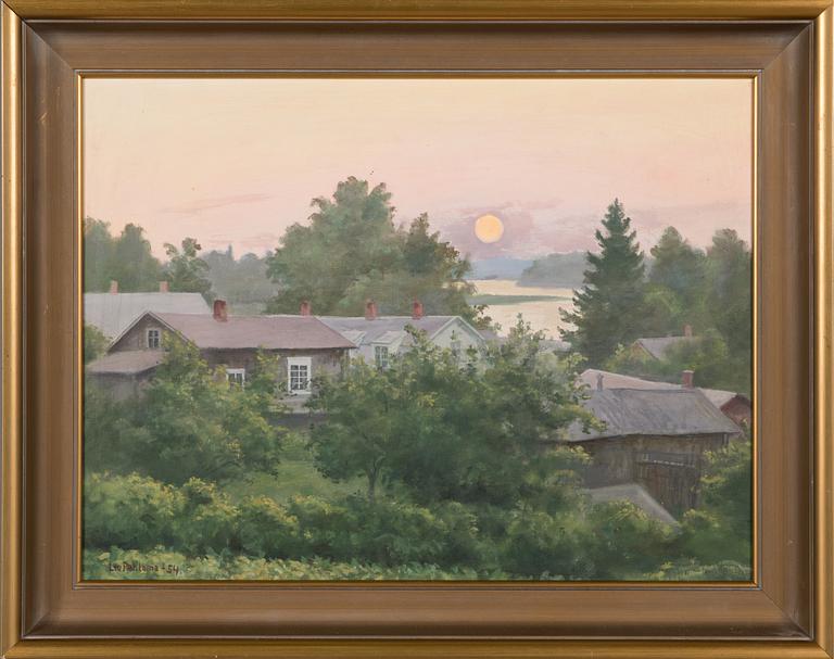 Leo Pahlama, oil on board, signed and dated-54.