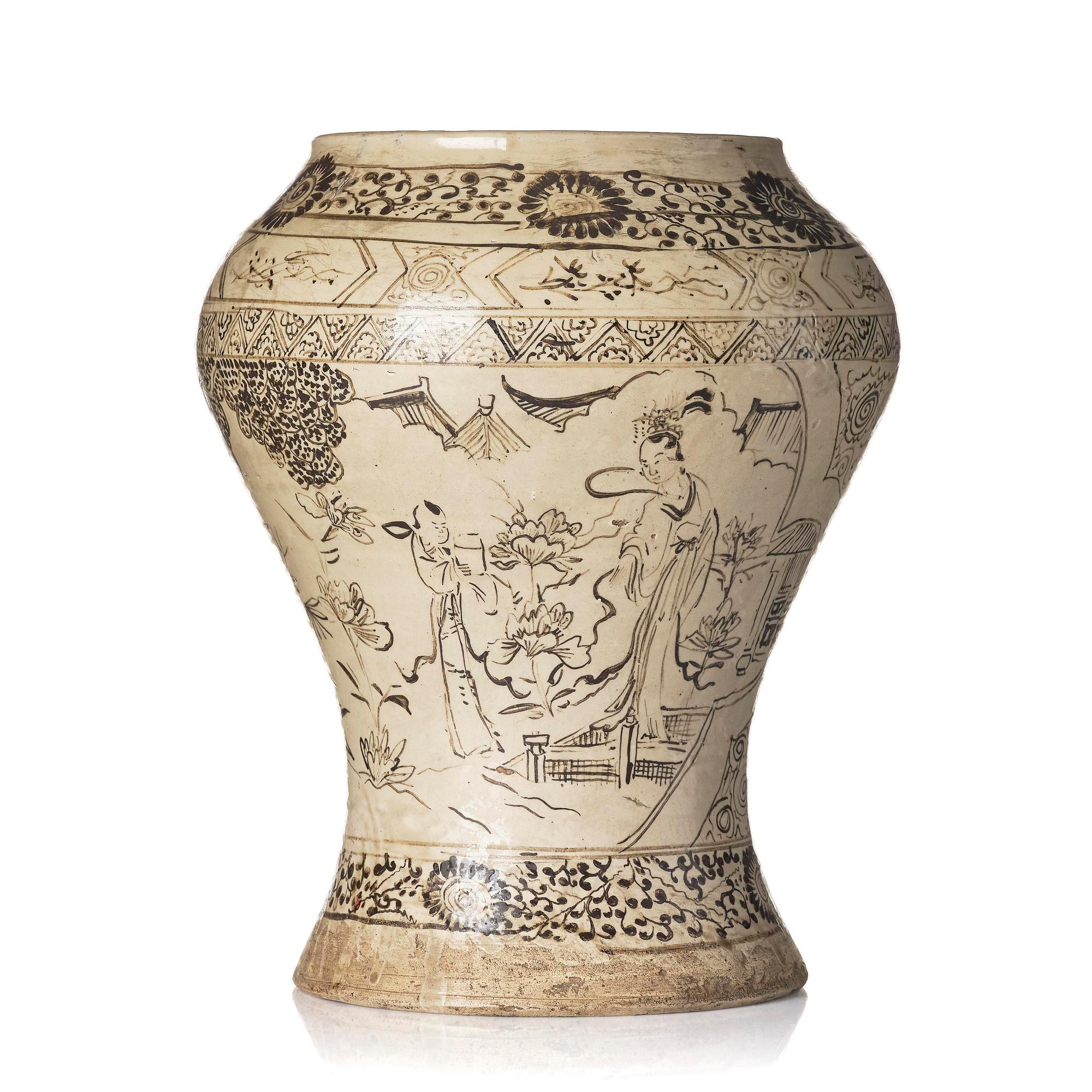 A large chizhou painted jar, Ming dynasty (1368-1644).