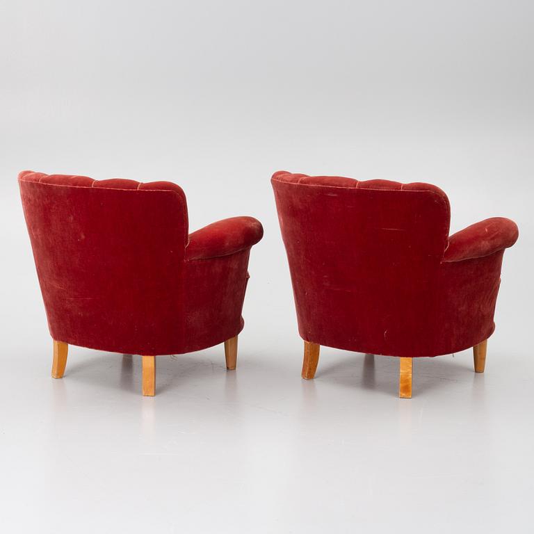 Fåtöljer, ett par, "Swedish Modern", 1940-tal.