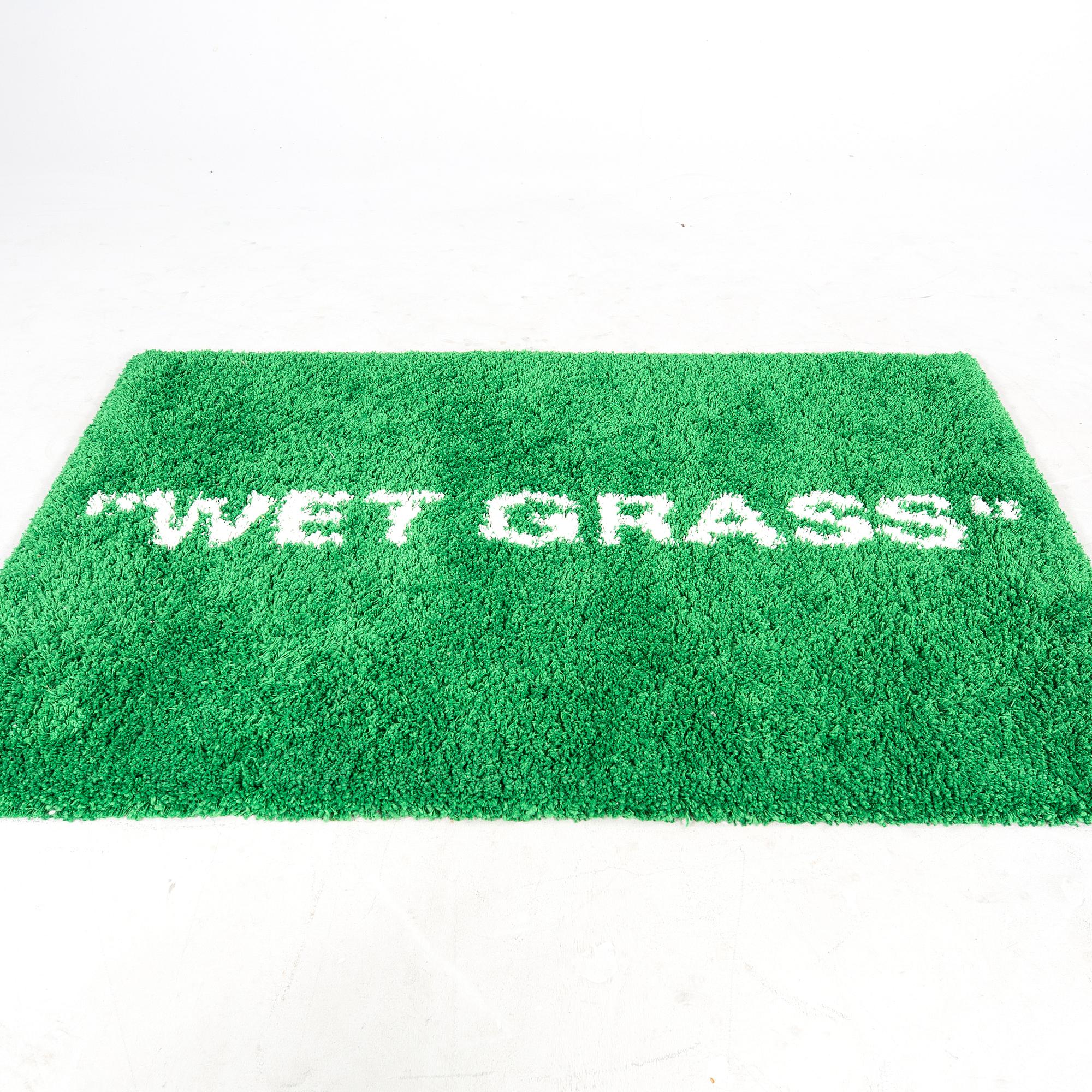 Virgil Abloh & IKEA Markerad, matta, "Wet Grass", ca 195 x 133 cm.