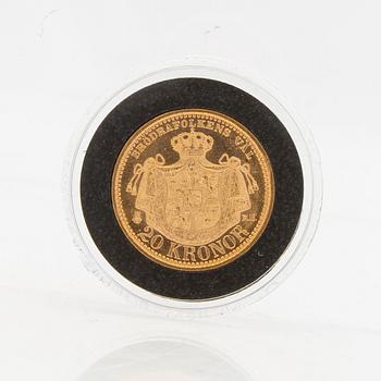 Guldmynt Sverige, Oscar II 20 kr, 1900.