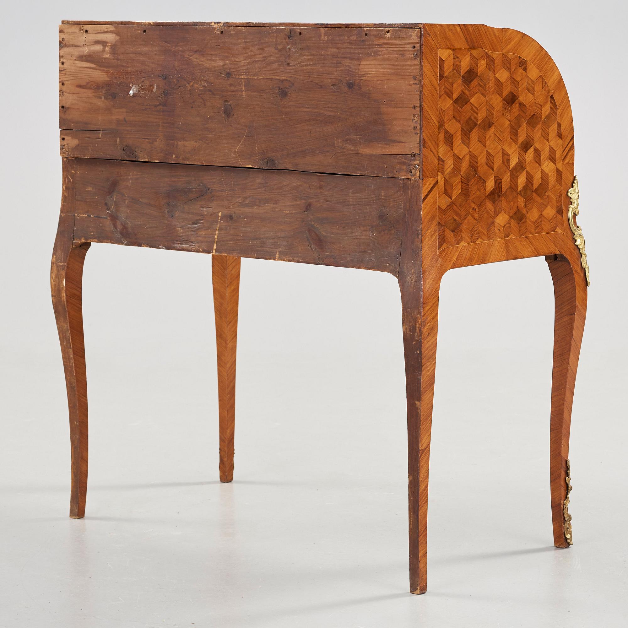 A Swedish Rococo 18th century rolltop desk attributed to Niklas Korp, master 1763.