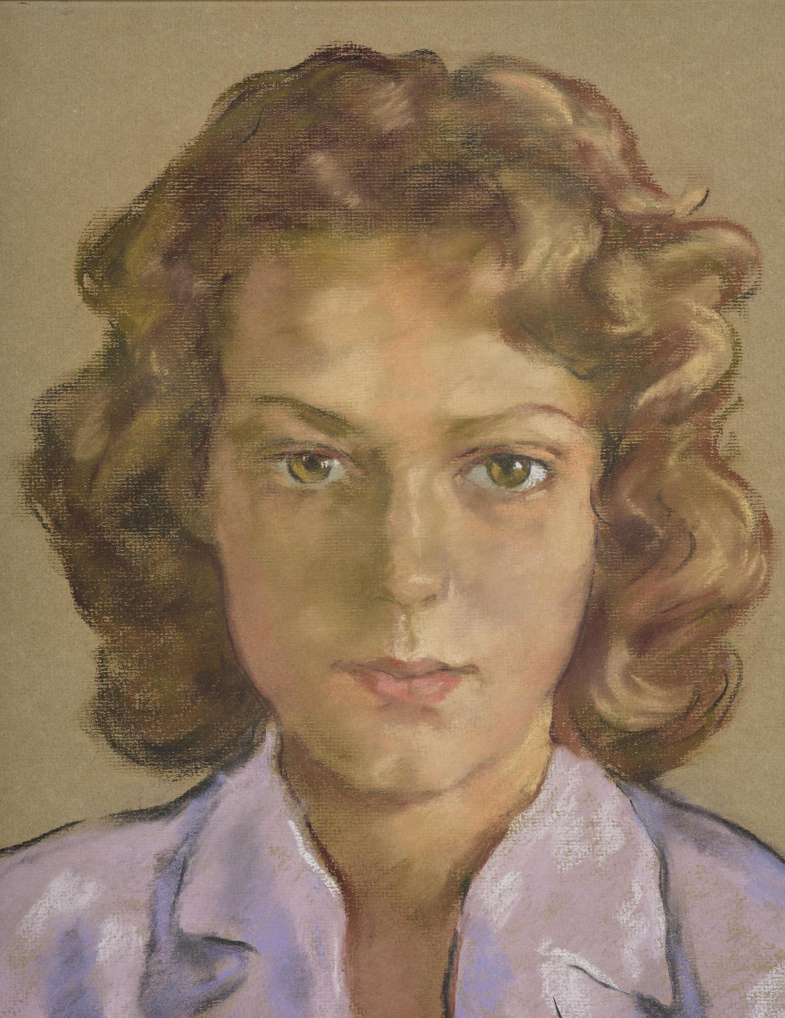 Lotte Laserstein, Girl in a purple blouse.