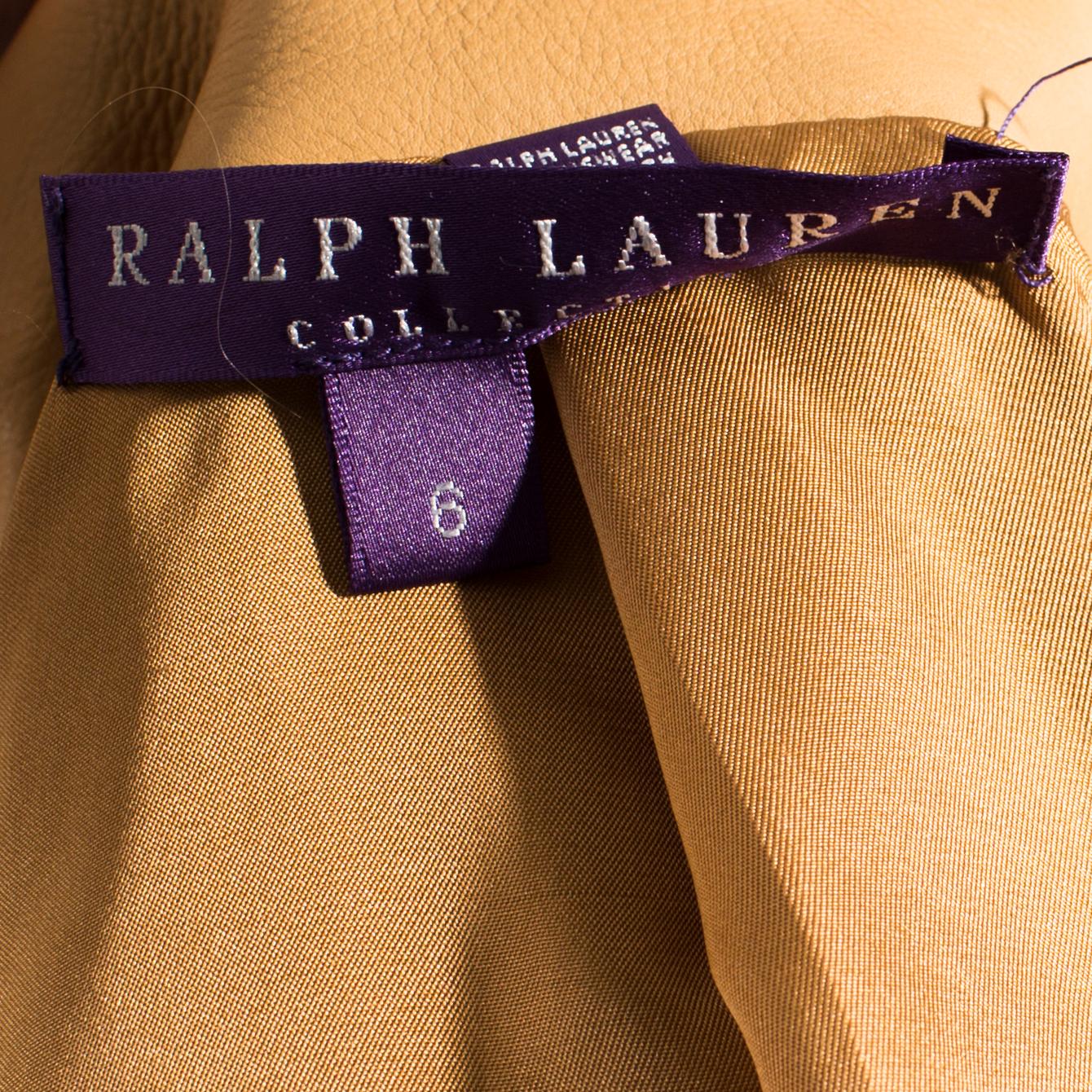 A beige leatherjacket by Ralph Luren.