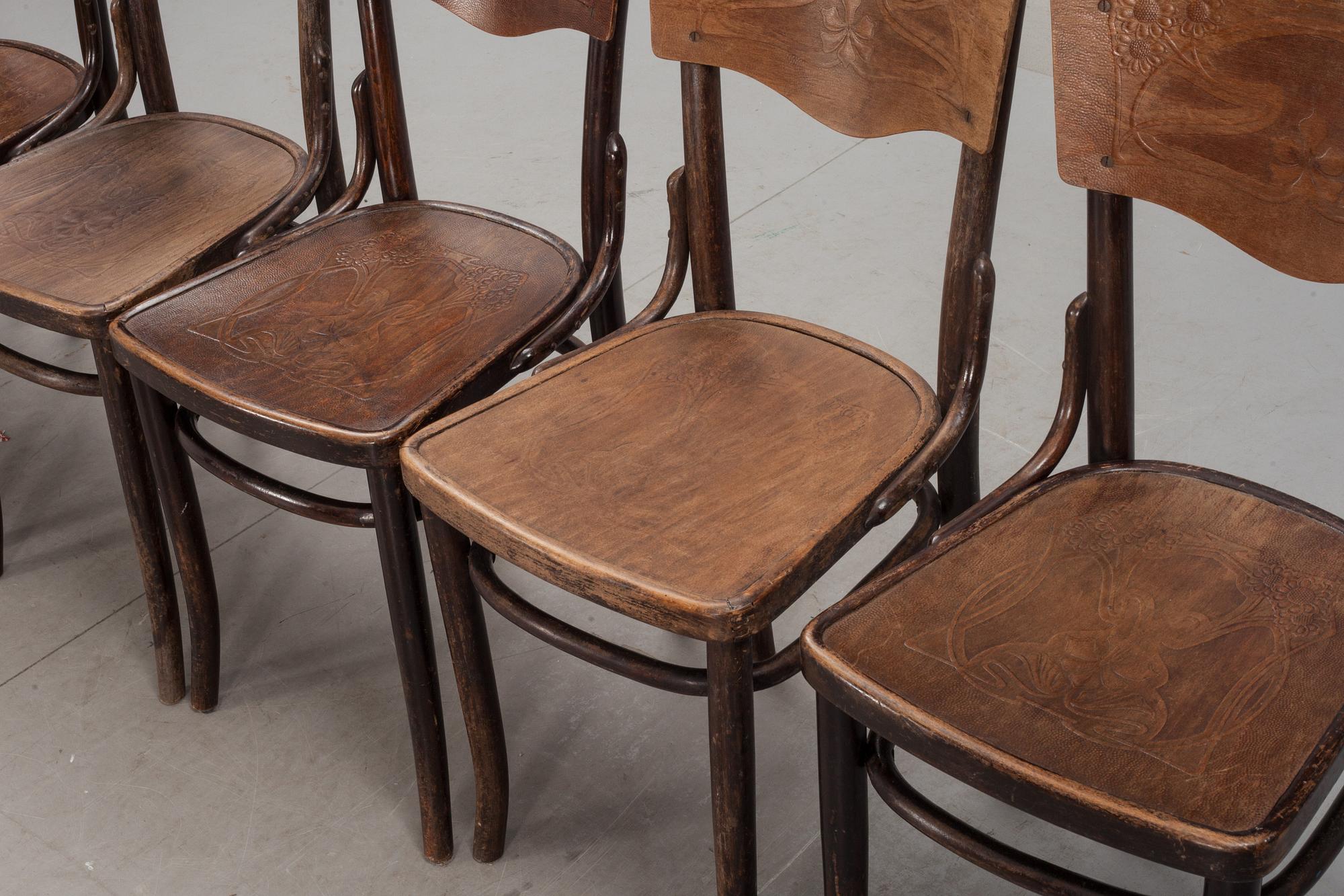 STOLAR, 6 st, Thonet, 1900-talets första hälft, märkta.