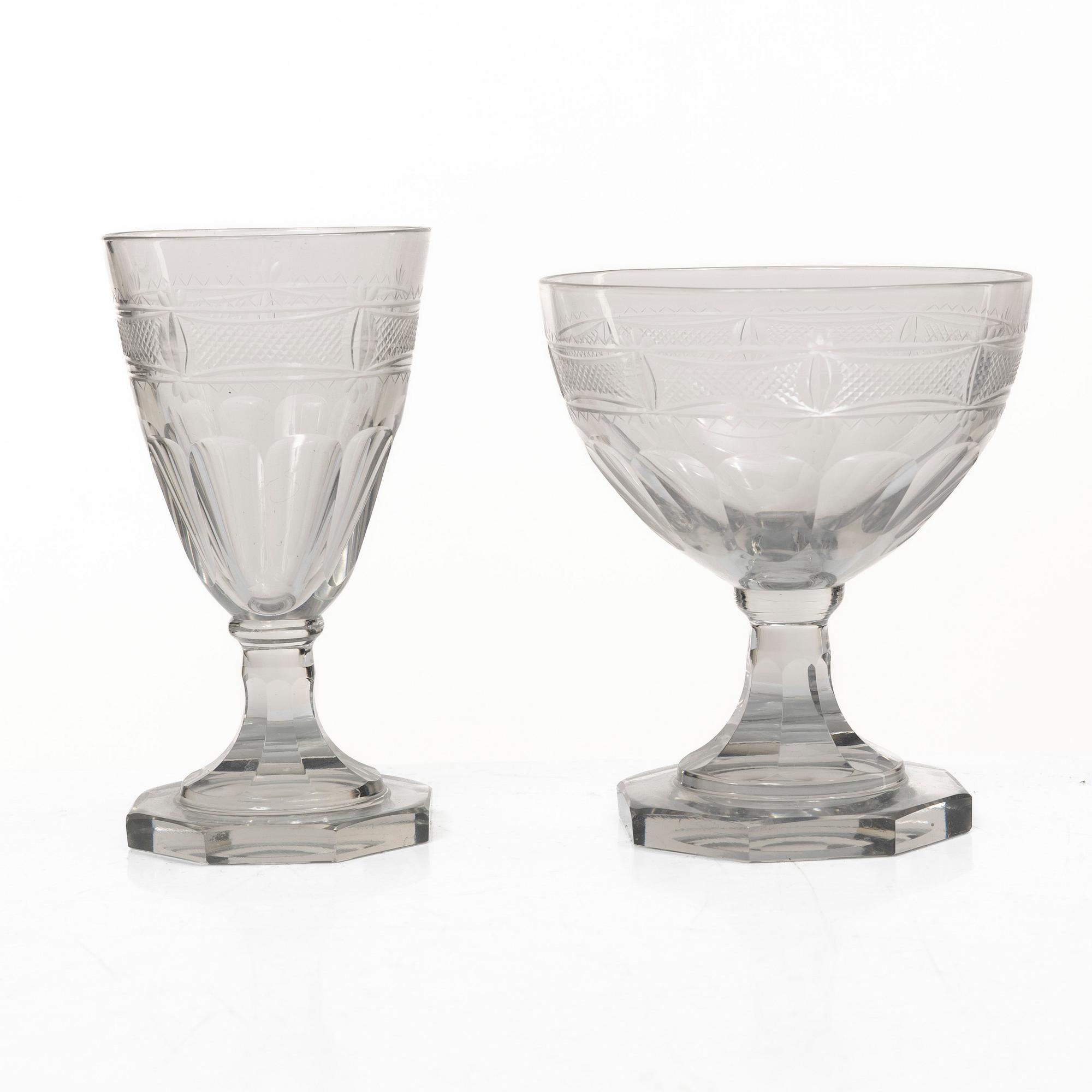 Gerda Strömberg, glasservis, 116 delar, "Hörningsholm", Strömbergshyttan.