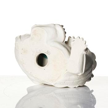 Wilhelm Kåge, a set of two stoneware sculptures of dragon puppies, Gustavsberg, 1940s.