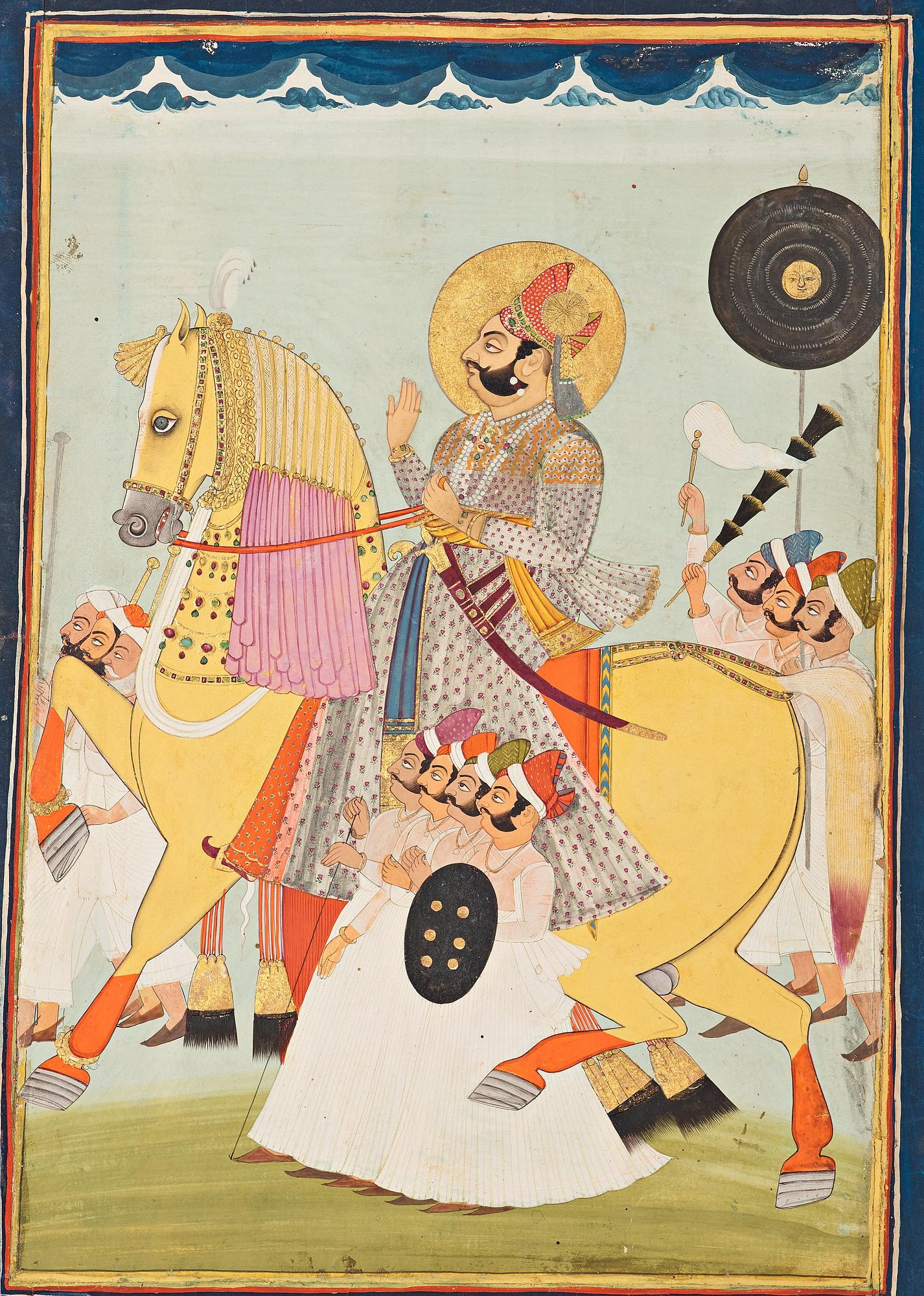 OKÄND KONSTNÄR, gouache på papper. Indien, sent 1800-tal.