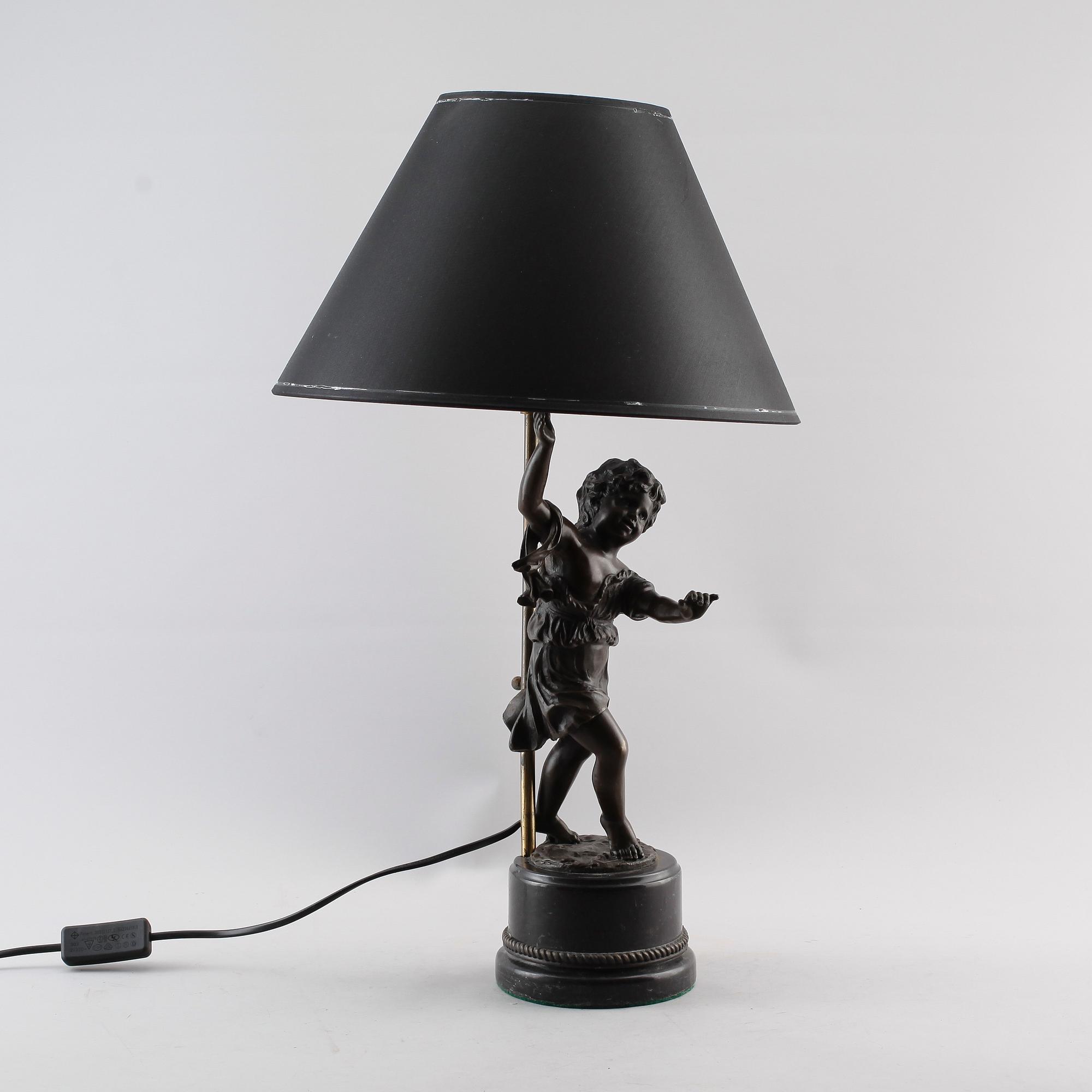 BORDSLAMPA, patinerad brons, samtida.