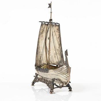 Karl Anderson, a silver viking ship figurine, Stockholm 1905.