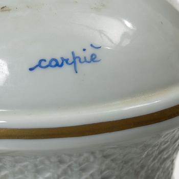 A pair of porcelain table lamps, Carpié, Italy.