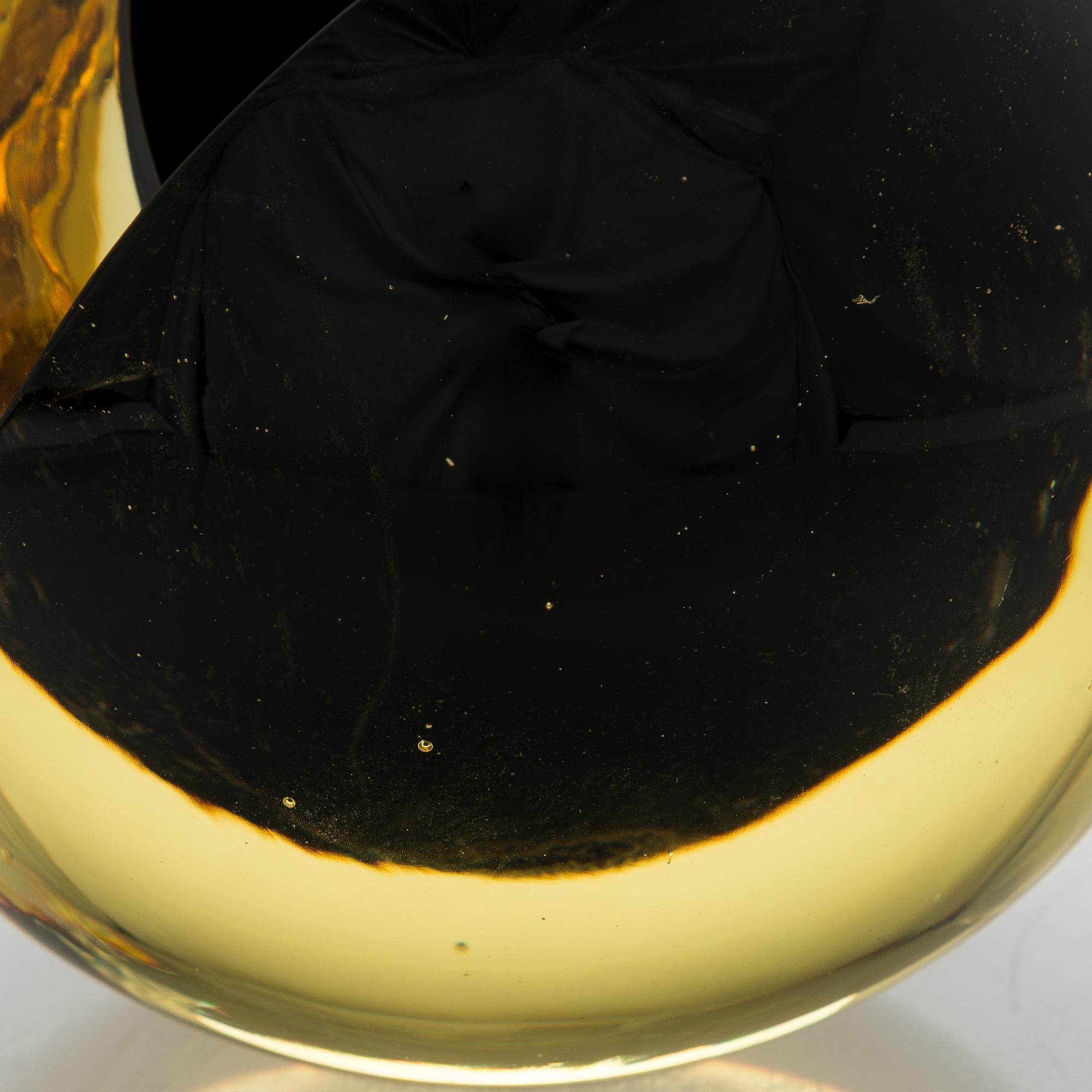 Nanny Still, skulptur, "Melon" signerad Nanny Still Riihimäen Lasi Oy.