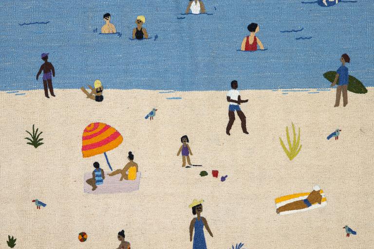 Rug, hand-embroidered Kelim, c 184 x 123 cm.