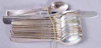PARTI BESTICK, silver, 16 delar, "Rosenholm", GAB 1900-talets mitt.