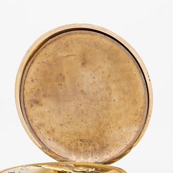 Pocket watch, hunter, 14K gold, 51 mm.