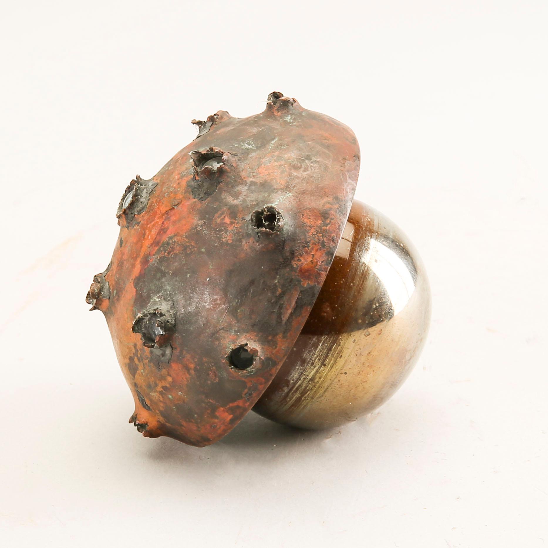 Elna Melusine Jolom, a signed glass and metal sculpture Österlens Glashytta.