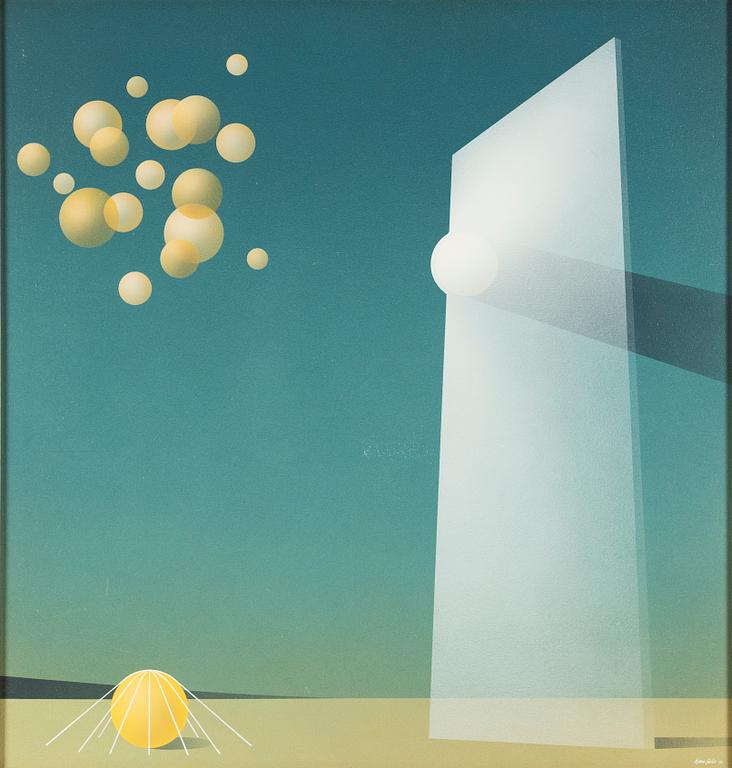 Björn Carlén, akryl på pannå, signerad och daterad 74.