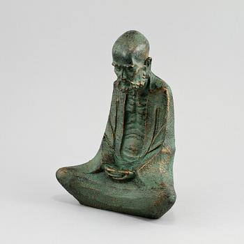 SKULPTUR, grönpatinerad brons, 1900-tal.