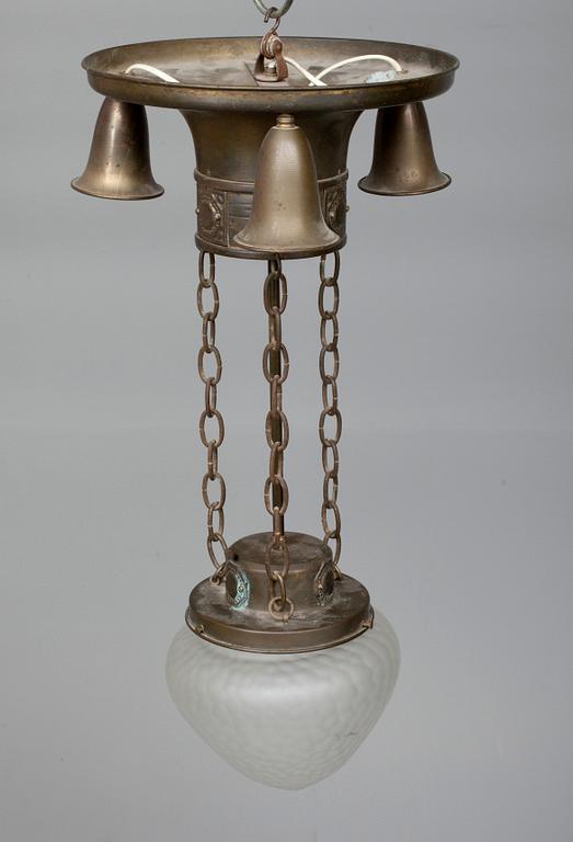 TAKLAMPA, jugend, 1900-talets början. Höjd ca 69 cm.