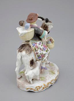 FIGURIN, porslin, Meissenliknande märke, troligen omkring år 1900.