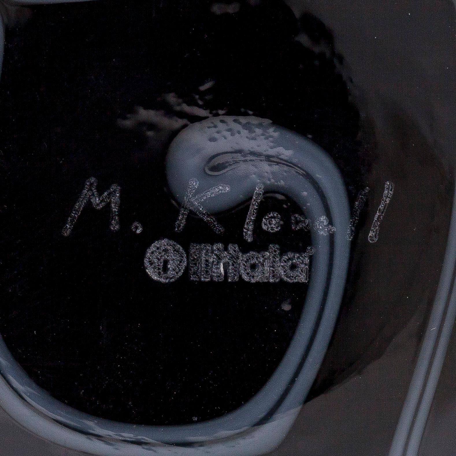 Matti Klenell, glasfågel "Harakka Baby", signerad M. Klenell Iittala.