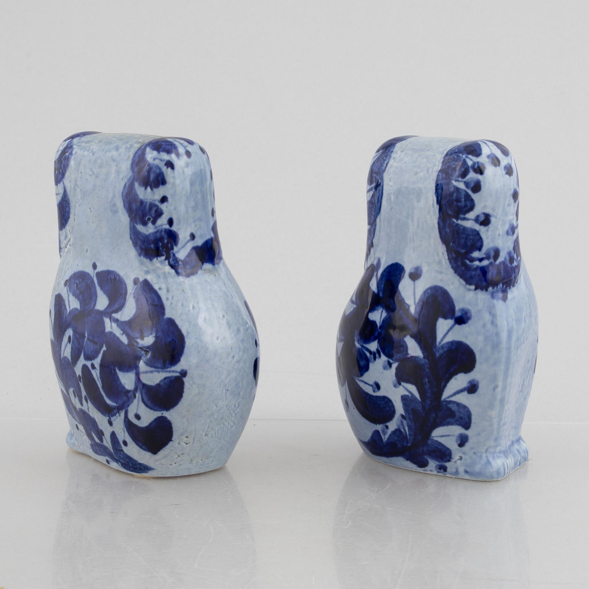 Lisa Larson, figuriner, 2 st, "Pudlar", Gustavsberg.