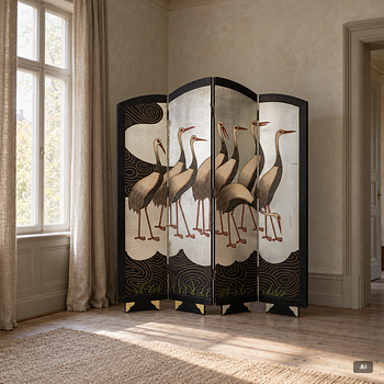 A four-panel folding screen, second half of the 20th Century.