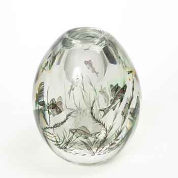 Edward Hald, vas, glas, "fiskgraal", Orrefors, 1900-talet mitt.