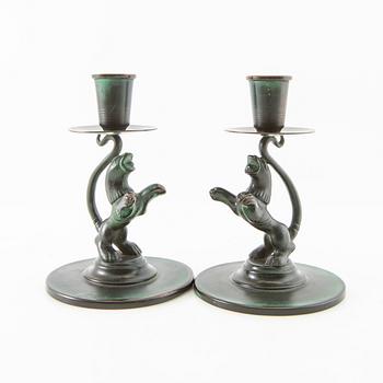Nils Fougstedt, candlesticks a pair Swedish Grace 1930s.