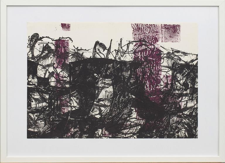 JEAN-PAUL RIOPELLE, färglitografi, ur Derrière le Miroir 197 1968.